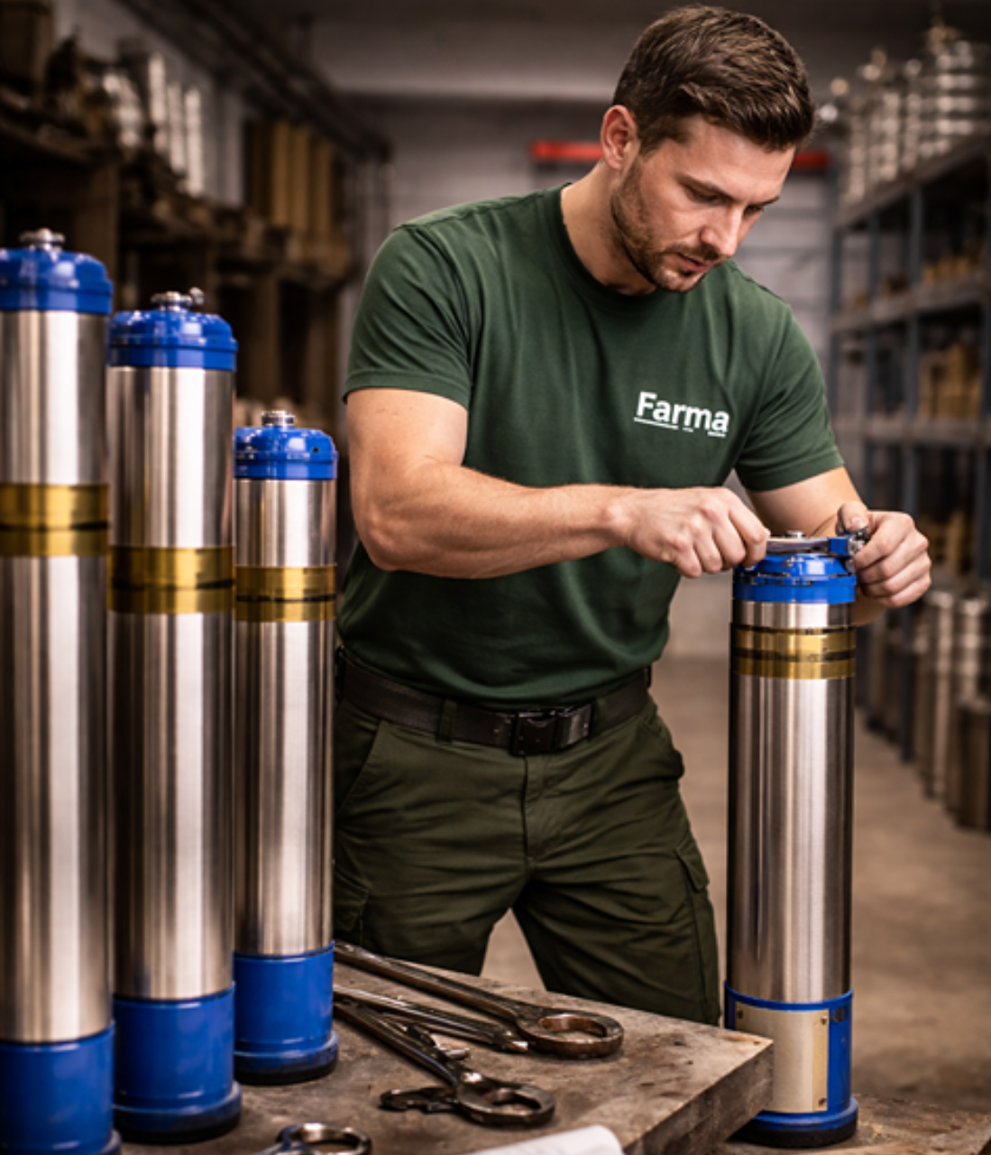 Assembling a stainless steel pump